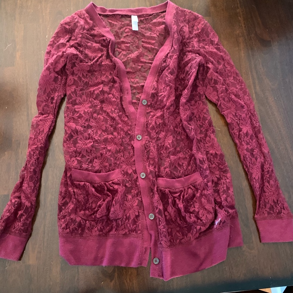 Lace button up cardigan